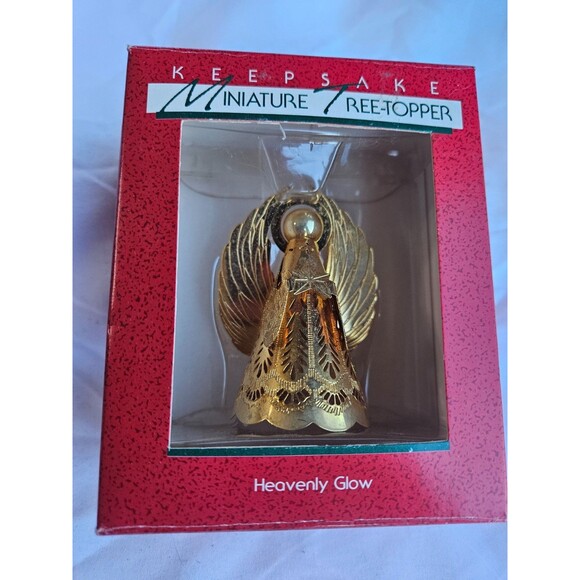 1988 Hallmark Ornament- Heavenly Glow Angel- Lighted Brass - Keepsake Magic -MIB - Picture 1 of 3